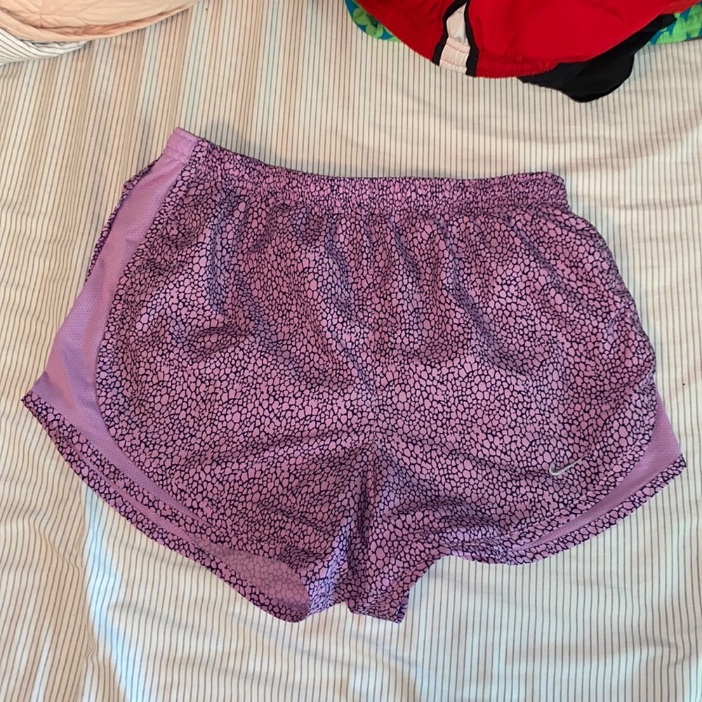 Nike Dri-Fit purple pattern shorts